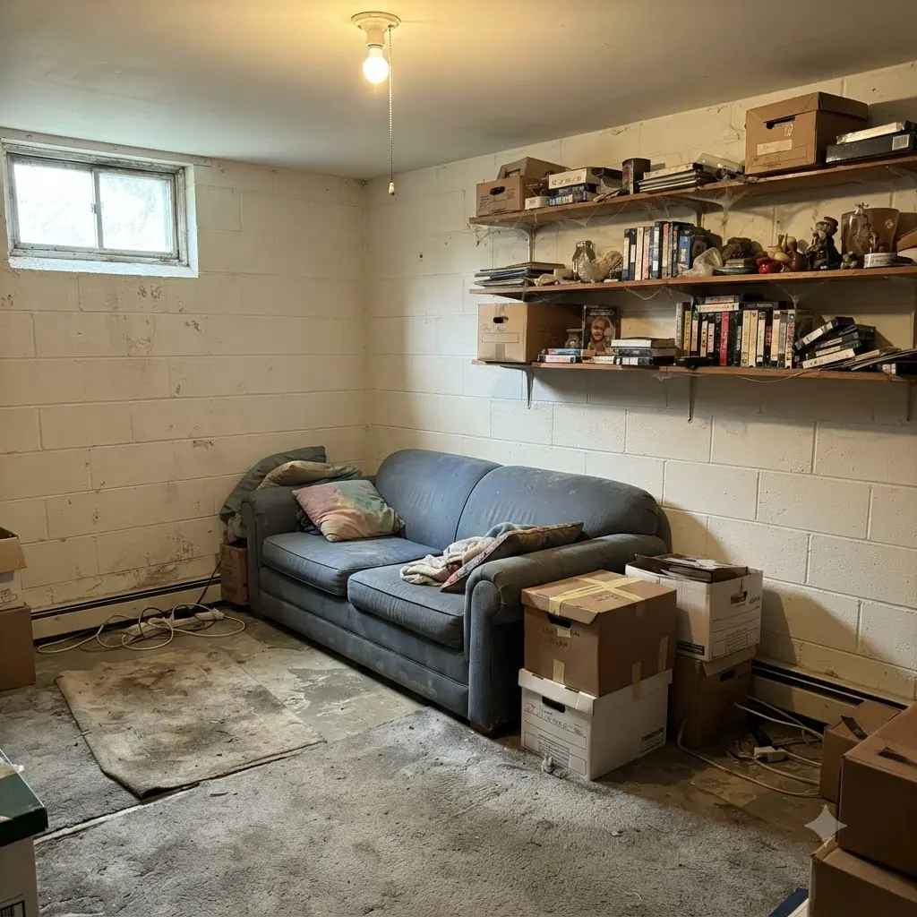 Dry finished basement room